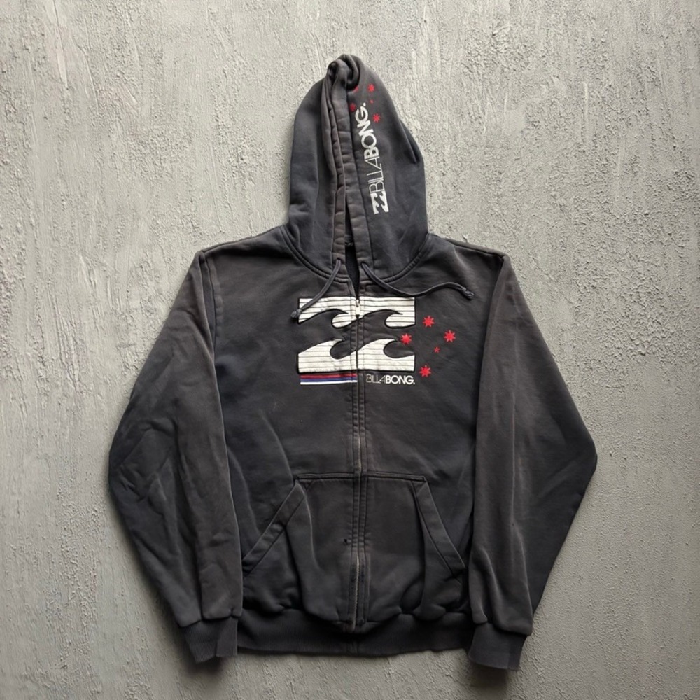 Vintage Billabong Zip Up Hoodie Mens Large Black 2000s